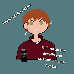Custom Avatar Photo, Customizable Cartoon Portrait, Custom Profile Picture, Social Media Icon, Illustration Hand Drawn, Commission Art