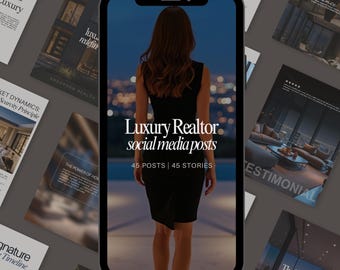 Luxury Real Estate Instagram Posts | Luxury Realtor Social Media Posts | Canva Realtor Posts | Luxury Realtor Instagram Templates