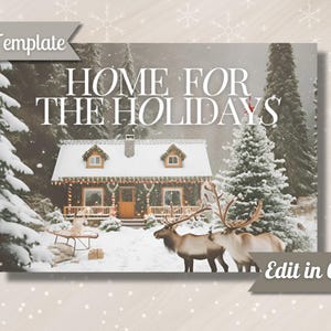 Postal de marketing inmobiliario para las fiestas / Postal inmobiliaria navideña / Plantilla Canva / Correos inmobiliarios / Marketing para las fiestas
