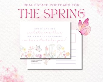 Spring Real Estate Postcard: Floral Design, Customizable (Digital Download)