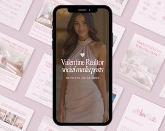 Valentine's Real Estate Social Media Posts: February Realtor Marketing (Digital Download)
