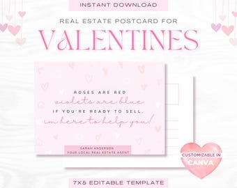 Valentine's Real Estate Postcard: February Realtor Marketing (Digital Download)