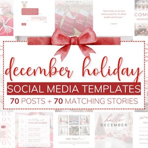 Holiday Realtor Social Media Templates | December Instagram | Christmas Realtor Marketing | Real Estate Marketing Canva | Winter Template
