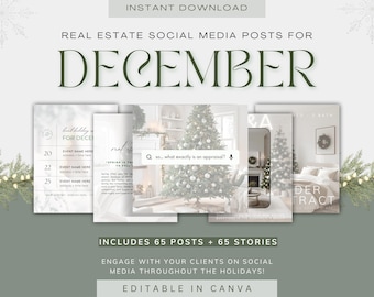 December Realtor Social Media Templates | Christmas Posts (Digital Download)