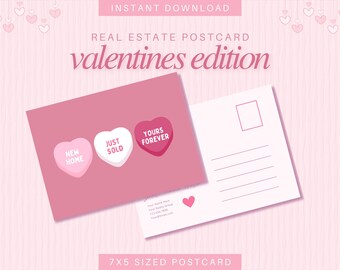 Valentine's Day Realtor Postcard | Customizable Canva Template (Digital Download)