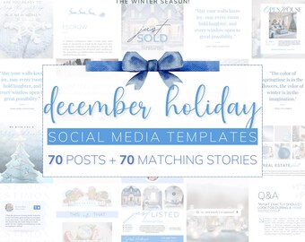 Christmas Realtor Social Media Templates: December Instagram (Digital Download)