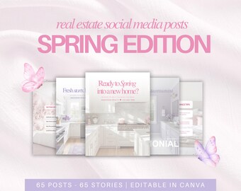 Spring Real Estate Social Media Posts | Realtor Marketing Templates (Digital Download)