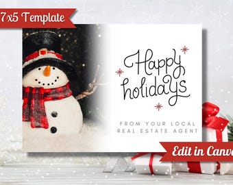 Holiday Real Estate Postcard: Christmas Canva Template (Digital Download)