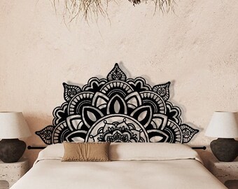 Mandala Metal Headboard, Over Bed Mandala Metal, Above Bed Decor, Morocco Patterns Metal Decor Bedroom, Bohemian Bed Head, Gift For Her