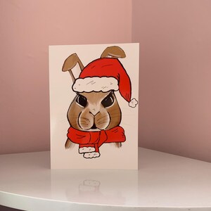 Cartão Coelho Papai Noel