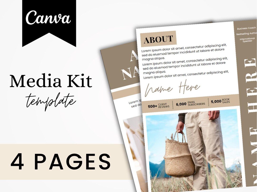 4 Page Media Kit / Canva Template / Instagram / Influencer / Blogger ...