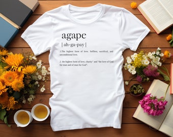 Chemise définition Agape, chemise Love, streetwear chrétien, chemise dictionnaire, chemise définition, chemise foi, chemise religieuse, t-shirt Jésus, Bible