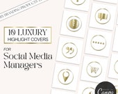 Gold Editable Highlight Covers | Instagram Cover Templates | Story Highlight Covers | Instagram Icons | Social Media Manager
