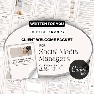 Silver Client Welcome Packet | Social Media Client Onboarding Canva Template | Social Media Manager Client Onboarding | Virtual Assistant