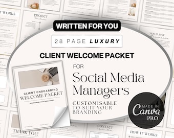 Silver Client Welcome Packet | Social Media Client Onboarding Canva Template | Social Media Manager Client Onboarding | Virtual Assistant
