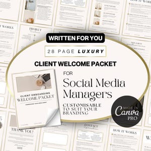 Gold Client Welcome Packet | Social Media Client Onboarding Canva Template | Social Media Manager Client Onboarding | Virtual Assistant