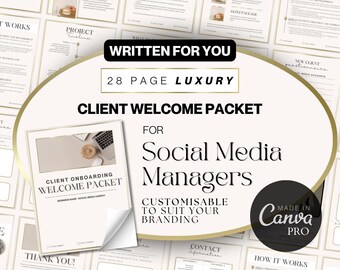 Gold Client Welcome Packet | Social Media Client Onboarding Canva Template | Social Media Manager Client Onboarding | Virtual Assistant