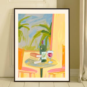 Wine Prints, Books and Wine Art Print, Wine Prints wall art, Wine Book Lover Gifts, Book Wine Print, Poster Gift, Bar Cart Decor, Bar Decor