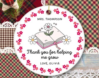 Personalisierte Lehrer-Weihnachtsbaumkugel (PNG), Geschenk zum Schulanfang, Individuelle Weihnachtsgeschenke für Lehrer, Dankeschön-Geschenk vom Schüler, Erinnerungsstück, Dankeschön