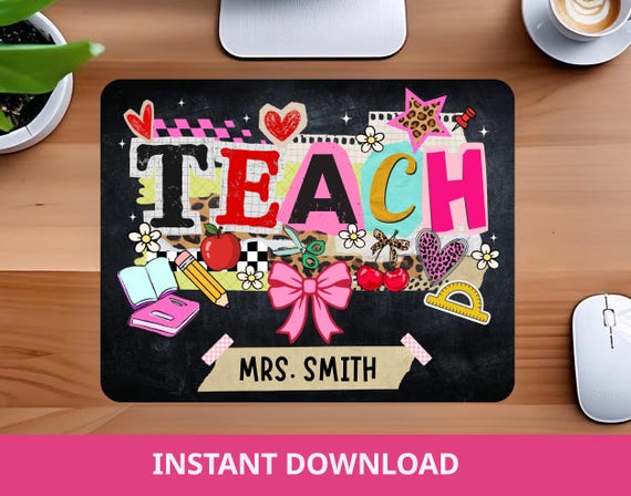 Teacher Mousepad, Customized gifts, Teacher Desk Decor, Appreciation gift,  Teacher accessories, Teacher personalization, Mousepad deskmat