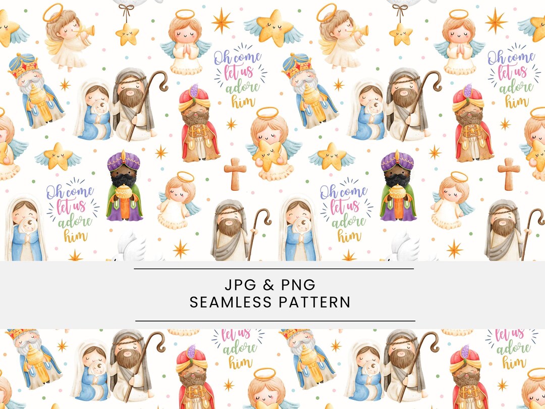 Nativity Background Pattern Nativity Christmas Seamless Pattern, Jesus Nativity, Christian ...