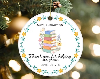 Personalisierte Lehrer-Weihnachtsbaumkugel (PNG), Geschenk zum Schulanfang, Individuelle Weihnachtsgeschenke für Lehrer, Dankeschön-Geschenk vom Schüler, Erinnerungsstück, Dankeschön