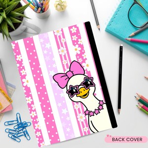 Personalized composition notebook cover, Cute Goose, Custom school supplies, Preppy girly, Back to school, Printable cover, Teacher journal image 4