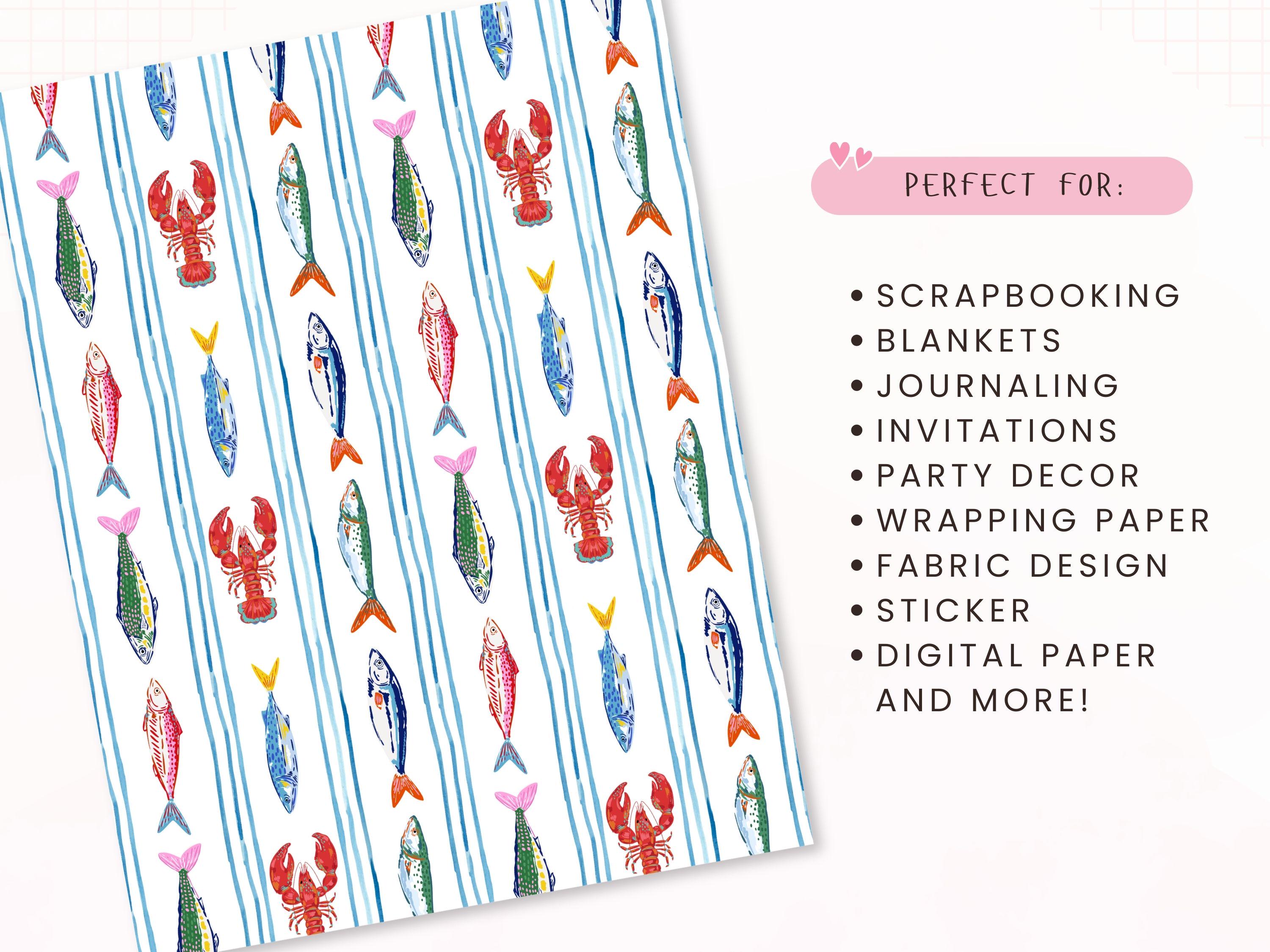 Fish Stripes Pattern Seamless Colorful Fish Pattern, Fishing Seamless, Coastal Summer ...