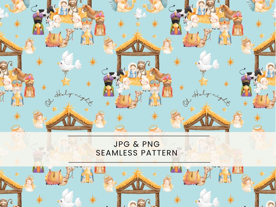 Nativity Background Pattern Nativity Christmas Seamless Pattern, Jesus Nativity, Christian ...