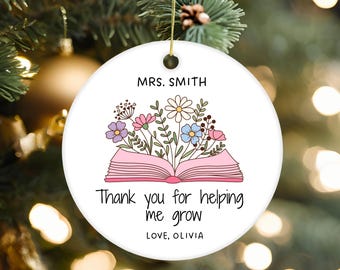Lehrer-Ornament (PNG), Schulanfang, personalisiertes Geschenk für Lehrer, individuelle Weihnachtsgeschenke, Wertschätzung, Erinnerungsstück, Geschenk zum ersten Schultag