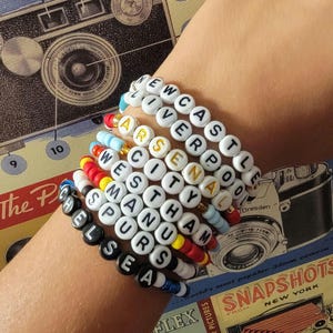 Premier League English Football Beaded Bracelets PERSONALIZATION OPTIONAL | England Handmade Soccer Bracelets | Manchester Arsenal Liverpool