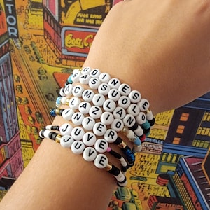 Serie A Braccialetti di perline di calcio italiano PERSONALIZZAZIONE FACOLTATIVA / Braccialetti di calcio fatti a mano in Italia / Juventus Inter Milan Lazio Udinese