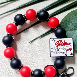 SILICONE BEAD WRISTLET, keychain, silicone bead bracelet, tassel keychain, key holder