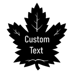 Feuille d'érable texte personnalisé fichier SVG Lightburn