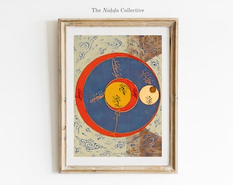 Arabic Persian Planet Astronomy Wall Art | Islamic Art Print | Printable Muslim Art | Nikah Gift | Vintage Home Decor | Arabic Poster