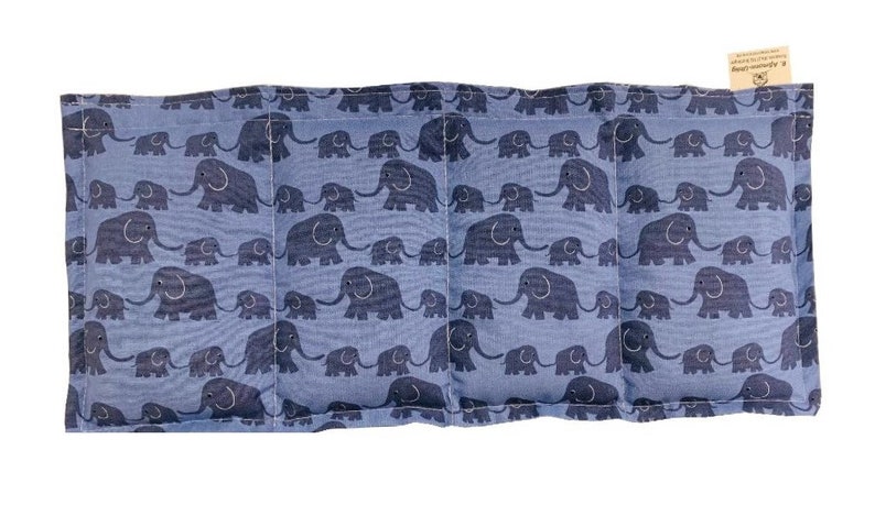 Körnerkissen Mikrowelle geeignet Wärmekissen Natur Dinkelkissen 100% Baumwolle Elefant 45x20cm Bild 3