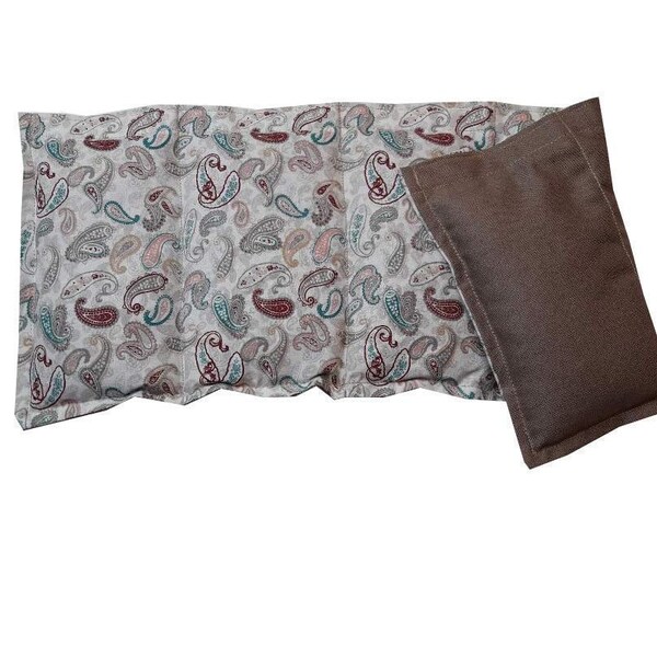 Körnerkissen Mikrowelle geeignet Wärmekissen Natur Dinkelkissen 100% Baumwolle Paisley beige 50x20cm