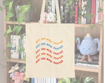 読書好きのためのグッズ コットンキャンバストートバッグ「One More Chapter」テーマ