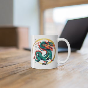 Tasse Année du dragon 2024, astrologie chinoise Dragon porte-bonheur, 310 grams