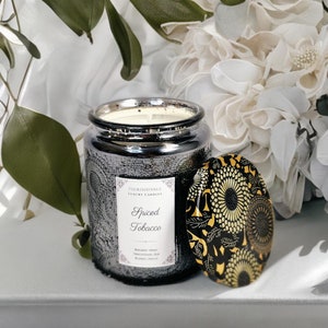 Spiced Tobacco Luxury Soy Candle | Jar Candle | Handpoured Soy Wax Candle | Luxury Candles | 8 oz Candles