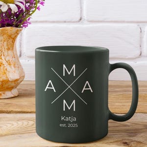 Muttertag Geschenk für Mama personalisierte Tasse mit Spruch "Mama"  zum Geburtstag, mit Namen | schwarz oder farbig