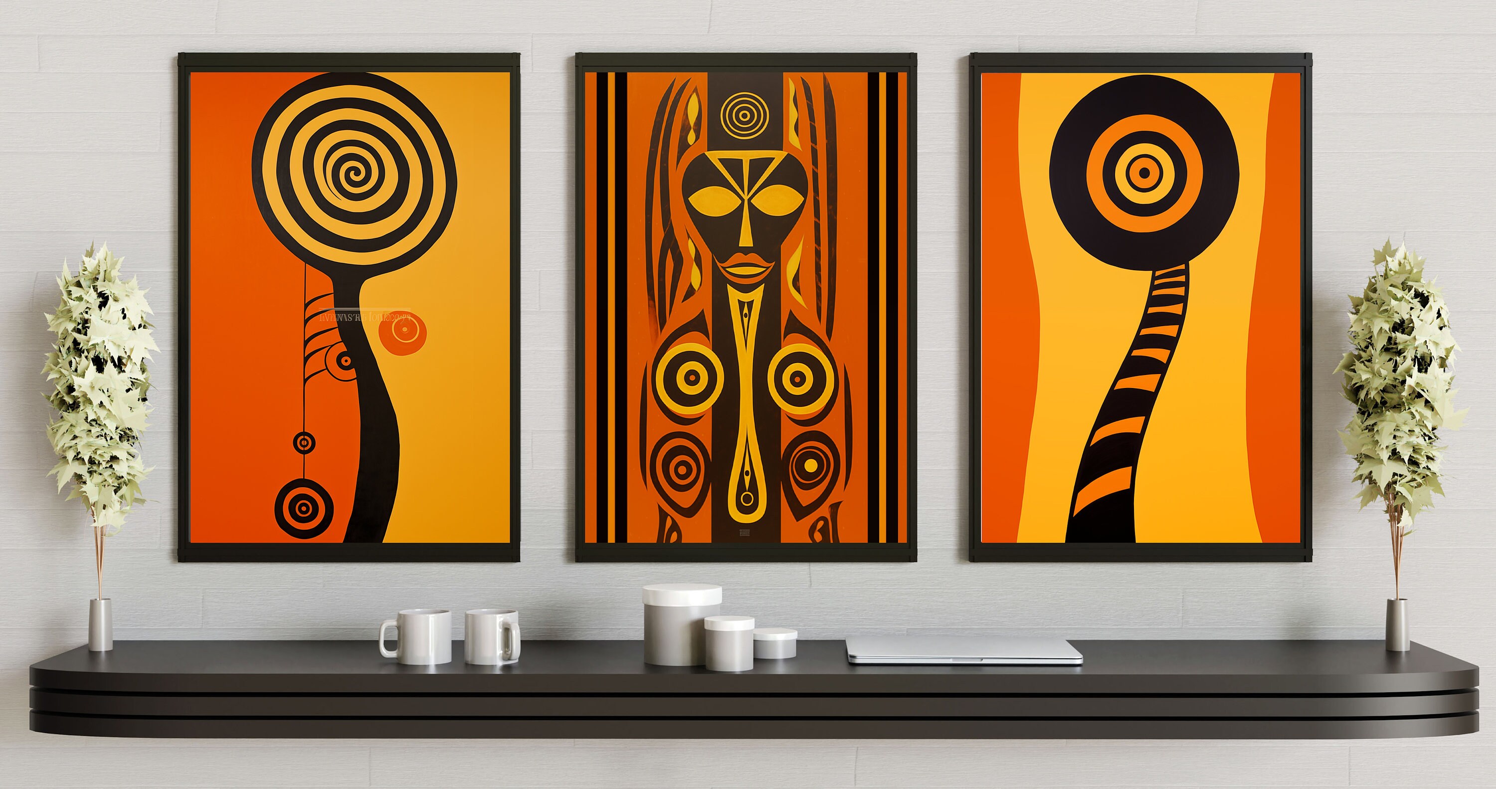 African Heritage Wall Art Set of 3 | Traditional Tribal Patterns ...