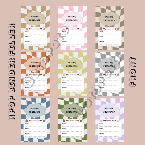 Kpop Binder Missing Photocard Filler Printable Download