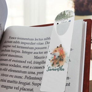 Fox bookmark, Custom bookmark, Cute bookmarks, Fox, book mark, Bookmark for women, Books lover, Reading accessories, Watercolor Art