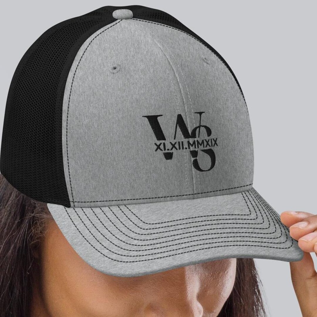 Embroidered Monogram Hat Custom Initials Couples Cap, Personalized Text ...