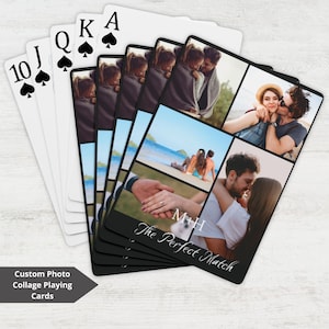 Cartes à jouer personnalisées, Cartes avec collage photo personnalisé, Jeux de table pour mariage, Indispensables pour un mariage, Jeu de cartes personnalisable, Cadeaux d'anniversaire