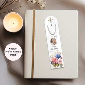 Marcador conmemorativo personalizado, marcadores conmemorativos personalizados, marcapáginas con un mensaje en memoria de un ser querido, invitación a un funeral cristiano, regalo de duelo