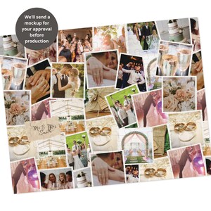 May include: A collage of wedding photos in a puzzle format. The photos show the bride and groom, wedding guests, and wedding details. The puzzle is titled "Mr. & Mrs. Smith".