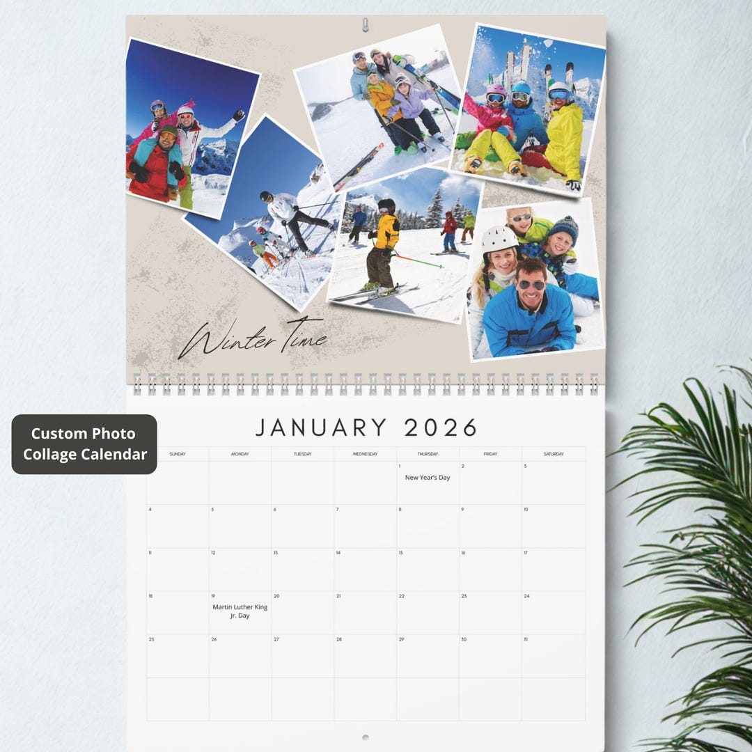 Personalized Photo Collage 2026 Calendar, Travel Photo Album, 2026
