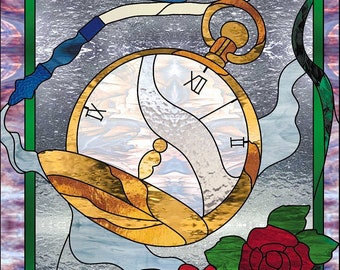 Patrón de vidrieras - Alicia en el país de las maravillas parte 1